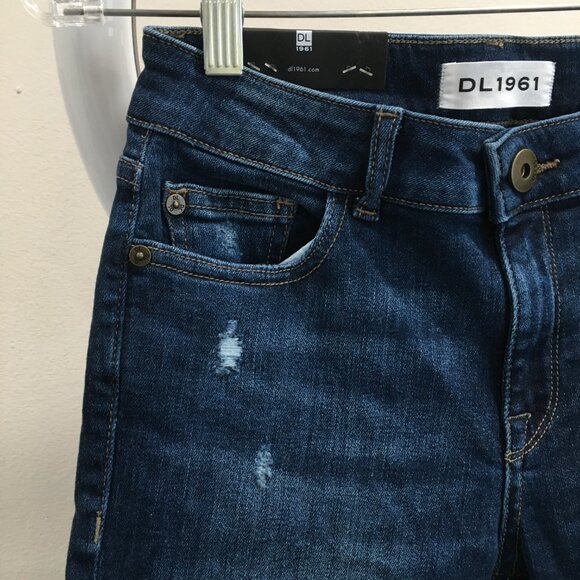 NWT DL1961 Ravine Wash Smart Denim MARA Straight Ankle Fray Hem Distressed Jeans - Picture 5 of 14